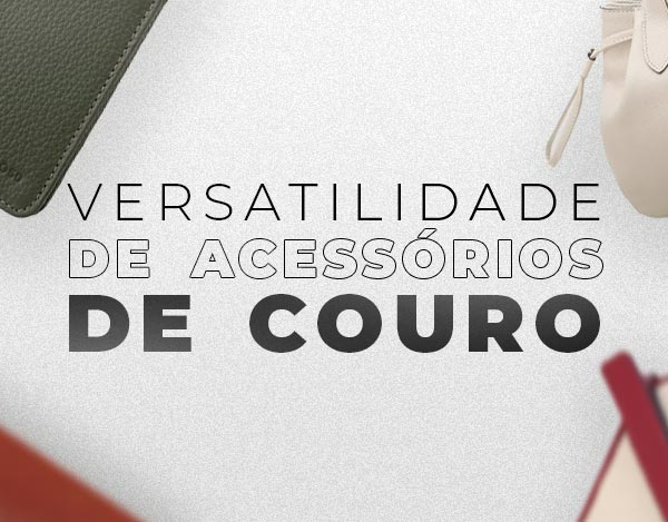 Coleção de acessórios de couro versáteis