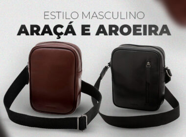 Estilo Masculino com bolsas de couro