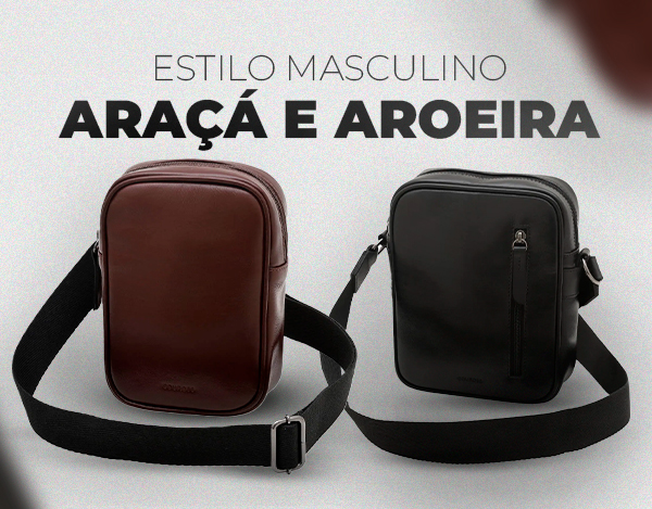 Estilo Masculino com bolsas de couro